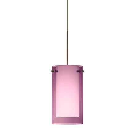 Besa Lighting Pahu 4 Cord Pendant, Trans. Amethyst/Opal, Bronze Finish, 1x5W LED 1XT-A44007-LED-BR